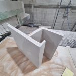 Folded plasterboard component produced using CNC cutting at Innovate at SA